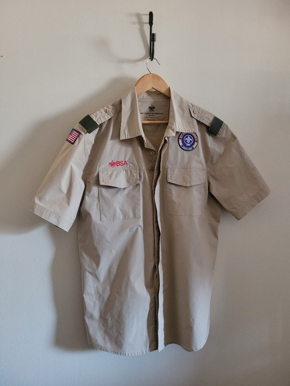 Boy Scouts of America Offical Branded Uniform Shirt & Switchback Pants, Sz Large